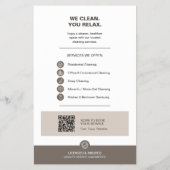 Moderne Taupe Schoonmaakdiensten met QR Flyer (Achterkant)