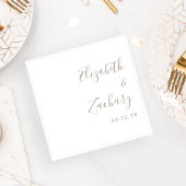 Moderne Taupe Script Bruiloft Servet