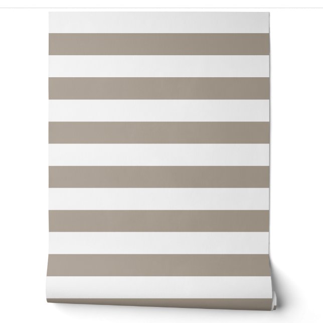 Moderne Taupe Strepen  Behang (Afrollen)
