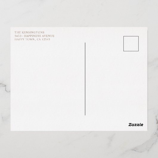 Moderne Taupe Vrolijke Kerstvakantie Folie Foto Folie Feestdagen Briefkaart (Achterkant)