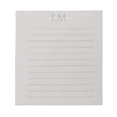 Moderne Taupegrijze Monogram Briefpapier Notitieblok (Voorkant)