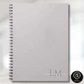 Moderne Taupegrijze Monogram Briefpapier Notitieboek