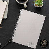 Moderne Taupegrijze Monogram Briefpapier Notitieboek