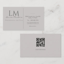Moderne Taupegrijze QR-code Zakelijke Branding Visitekaartje