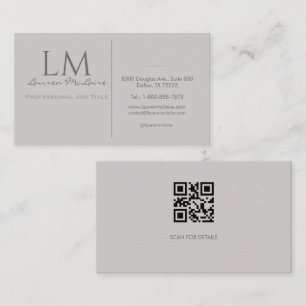 Moderne Taupegrijze QR-code Zakelijke Branding Visitekaartje