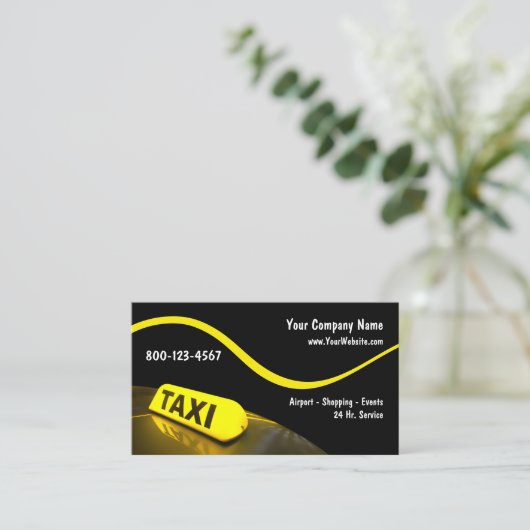 Moderne taxi Visitekaartjes (Staand voorkant)