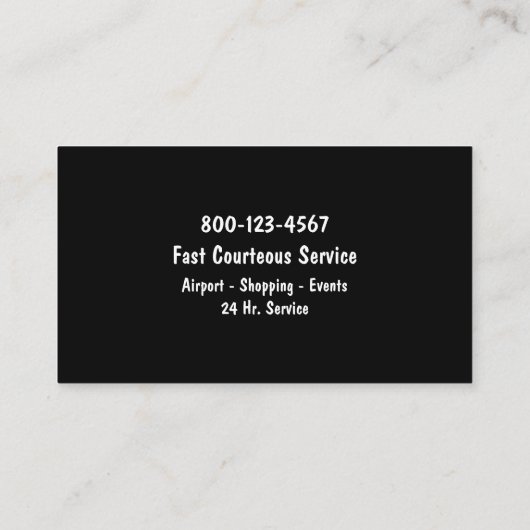 Moderne taxi Visitekaartjes (Achterkant)