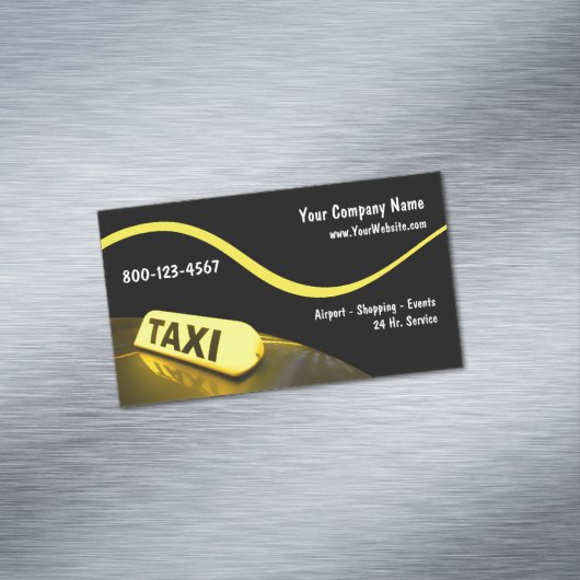 Moderne taxi Visitekaartjes Magnetisch Visitekaartje (Voorbeeld)
