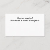 Moderne taxichauffeur City Cab Service Visitekaartje (Achterkant)