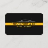 Moderne taxichauffeur geel zwart vervoer visitekaartje (Voorkant)
