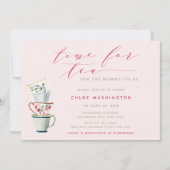 Moderne  Tea Cups Baby shower Tea Party Kaart (Voorkant)