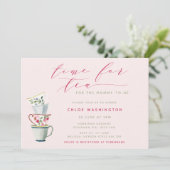 Moderne  Tea Cups Baby shower Tea Party Kaart (Staand voorkant)