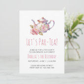 Moderne Tea Party Verjaardag Prinses Tea Party 15e Kaart (Staand voorkant)