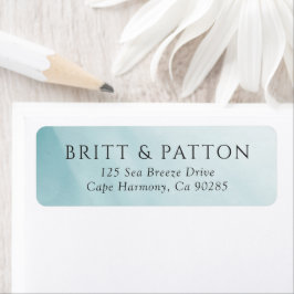 Moderne Teal Abstract Minimalistische Retouradres Etiket