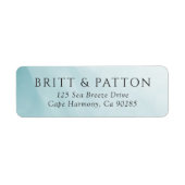 Moderne Teal Abstract Minimalistische Retouradres Etiket (Voorkant)
