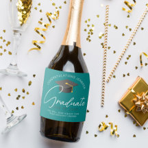 Moderne Teal Afstudeerfeest Met Eigen Naam