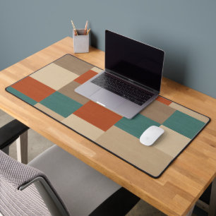 Moderne Teal & Beige Geometrische Blokken Bureaumat