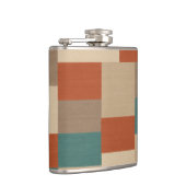 Moderne Teal & Beige Geometrische Blokken Heupfles (Rechts)