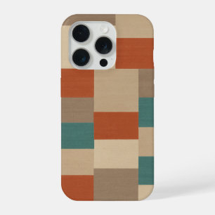 Moderne Teal & Beige Geometrische Blokken iPhone 15 Pro Case