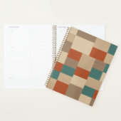 Moderne Teal & Beige Geometrische Blokken Planner (Display)