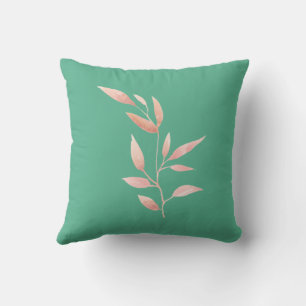 Moderne Teal Blad Sierkussen 
