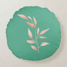 Moderne Teal Blad Sierkussen  Rond Kussen
