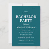Moderne Teal Bruidegom's Feest met Scan om te RSVP Kaart (Voorkant)