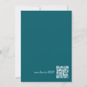 Moderne Teal Bruidegom's Feest met Scan om te RSVP Kaart (Achterkant)