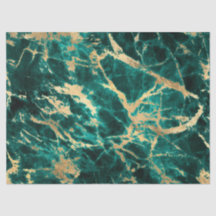 Moderne Teal en Gouden Marmer Patroon