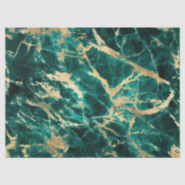 Moderne Teal en Gouden Marmer Patroon Tissuepapier