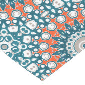 Moderne Teal en Koraal Mandala Patroon Medium Tafelloper (Hoek)