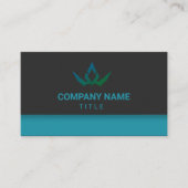 Moderne Teal en Zwarte Digitale Marketing QR Code Visitekaartje (Voorkant)