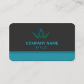 Moderne Teal en Zwarte Digitale Marketing QR Code Visitekaartje (Voorkant)