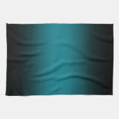 Moderne Teal en Zwarte Gradiënt Theedoek (Horizontaal)