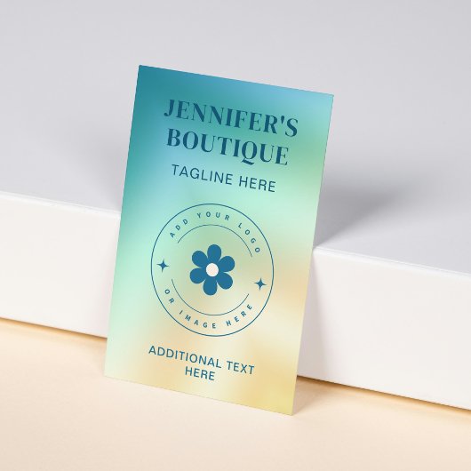 Moderne Teal Gele Gradiënt Aangepast Logo Visitekaartje