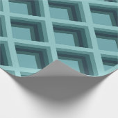 Moderne Teal Geometrisch 3D Diamant Inpakpapier (Hoek)
