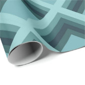 Moderne Teal Geometrisch 3D Diamant Inpakpapier (Rol Hoek)