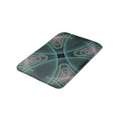 Moderne Teal Geometrische Fractale Kunst Grafisch Badmat (Gekanteld)