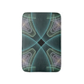 Moderne Teal Geometrische Fractale Kunst Grafisch Badmat (Voorkant Verticaal)