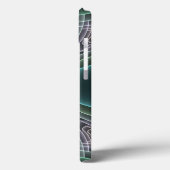 Moderne Teal Geometrische Fractale Kunst Grafisch Case-Mate iPhone Case (Achterkant / Links)