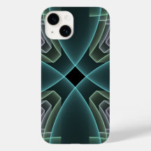 Moderne Teal Geometrische Fractale Kunst Grafisch