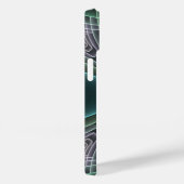 Moderne Teal Geometrische Fractale Kunst Grafisch Case-Mate iPhone Case (Achterkant / Rechts)