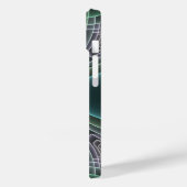 Moderne Teal Geometrische Fractale Kunst Grafisch Case-Mate iPhone Case (Achterkant / Links)