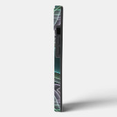 Moderne Teal Geometrische Fractale Kunst Grafisch Case-Mate iPhone Case (Achterkant / Links)