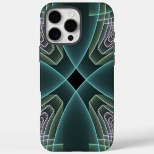 Moderne Teal Geometrische Fractale Kunst Grafisch iPhone 16 Pro Max Hoesje