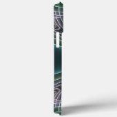 Moderne Teal Geometrische Fractale Kunst Grafisch Case-Mate iPhone Case (Achterkant / Rechts)