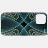 Moderne Teal Geometrische Fractale Kunst Grafisch Case-Mate iPhone Case (Achterkant (horizontaal))
