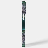 Moderne Teal Geometrische Fractale Kunst Grafisch Case-Mate iPhone Case (Achterkant / Rechts)
