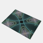 Moderne Teal Geometrische Fractale Kunst Grafisch Deurmat (Schuin)