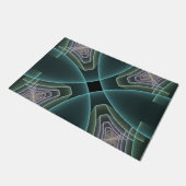 Moderne Teal Geometrische Fractale Kunst Grafisch Deurmat (Schuin)